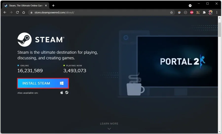 Download the Steam Installer