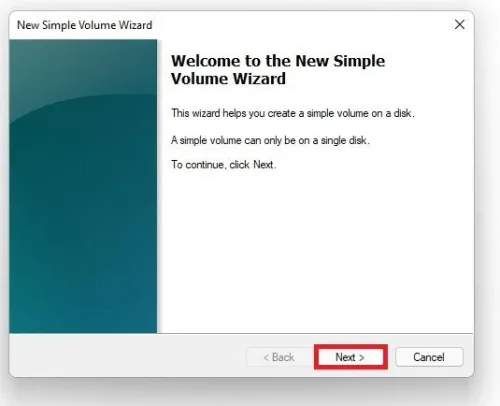 Set up the new volume
