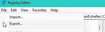 Registry Editor Changes