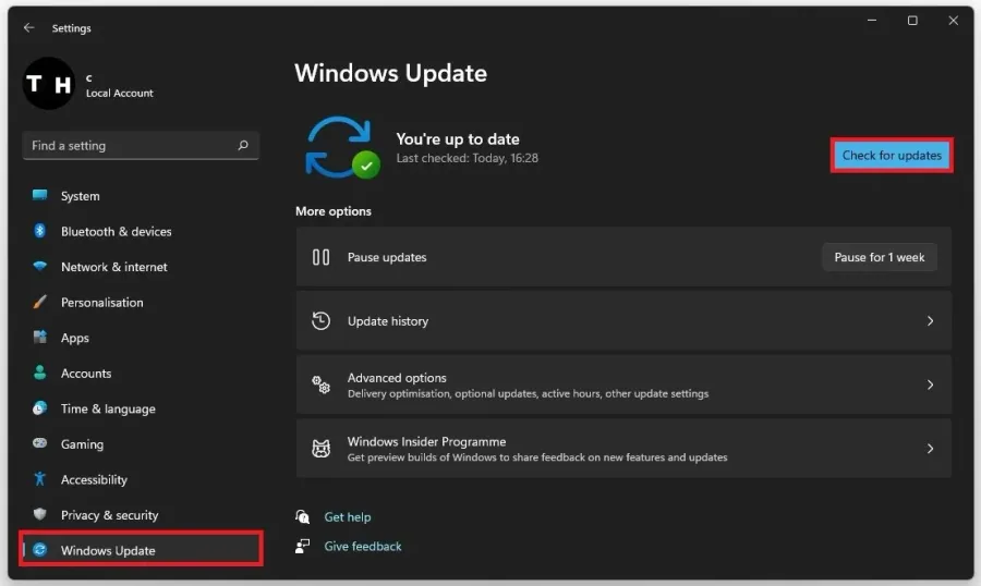 Windows Settings > Windows Update