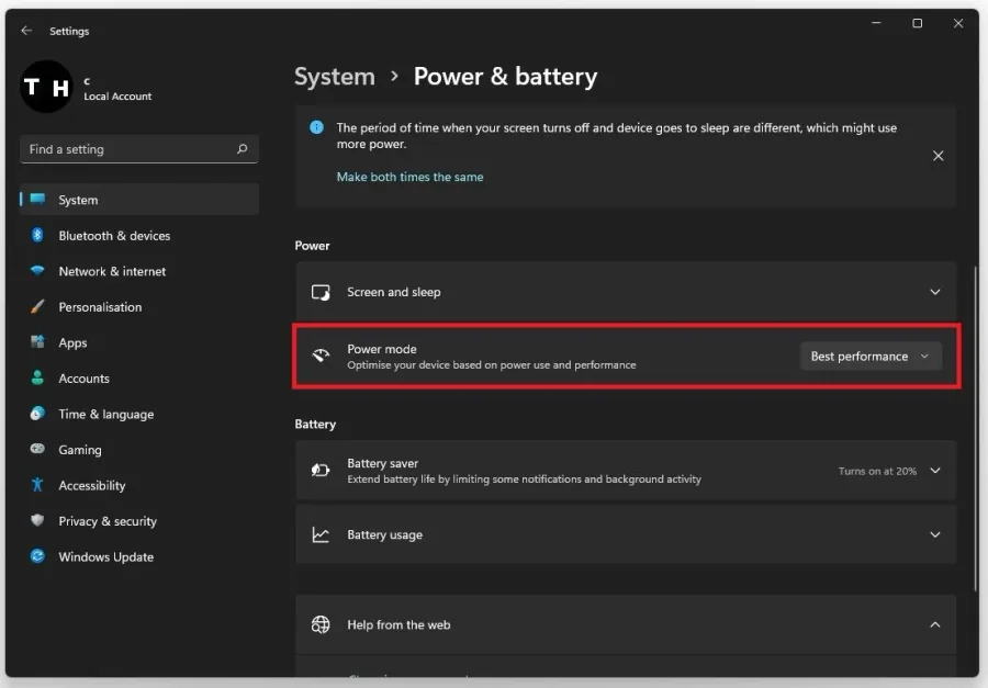 Adjust your Windows Power Settings