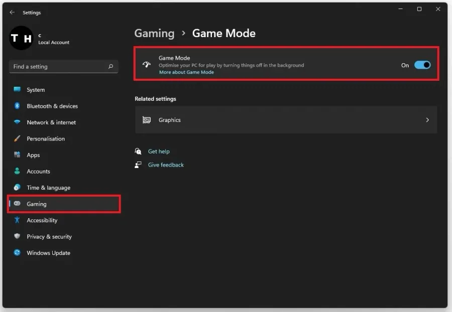 Windows Settings > Gaming > Game Mode