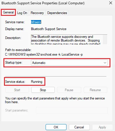 run bluetooth service