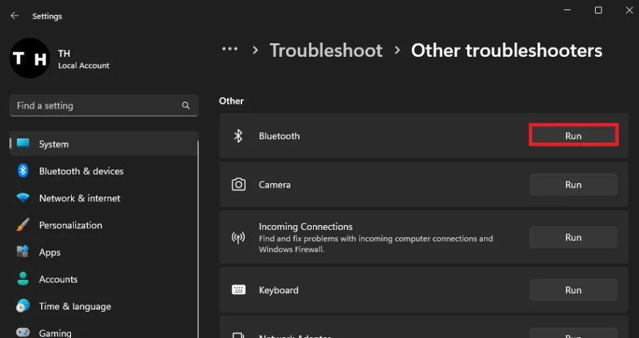 bluetooth troubleshooter