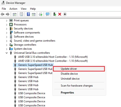 update USB drivers