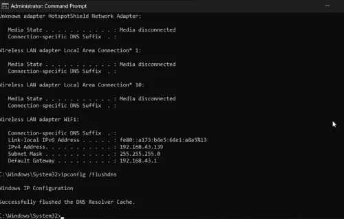 use cmd commands to reset internet