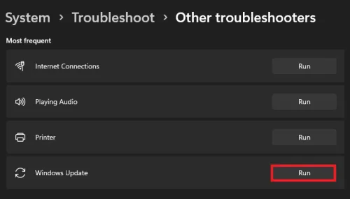windows update troubleshooter