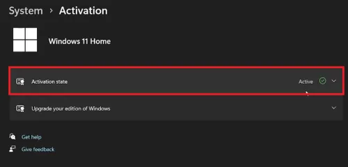 windows active system configuration