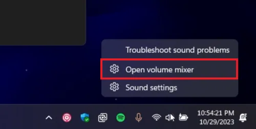 open volume mixer