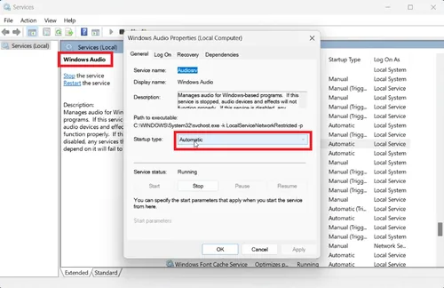 windows audio service