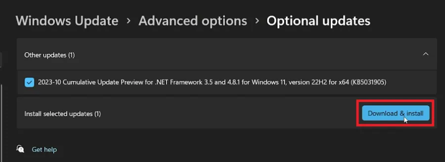 install optional updates