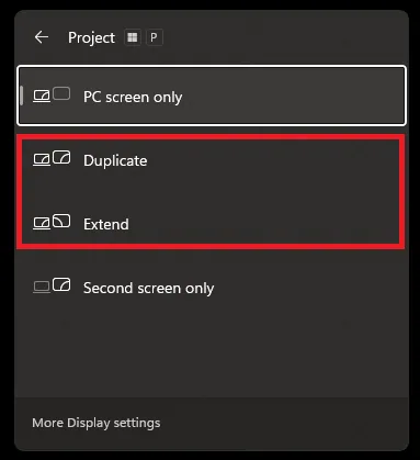 project settings