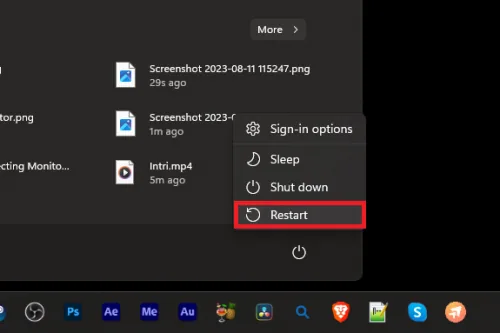 restart your Windows PC