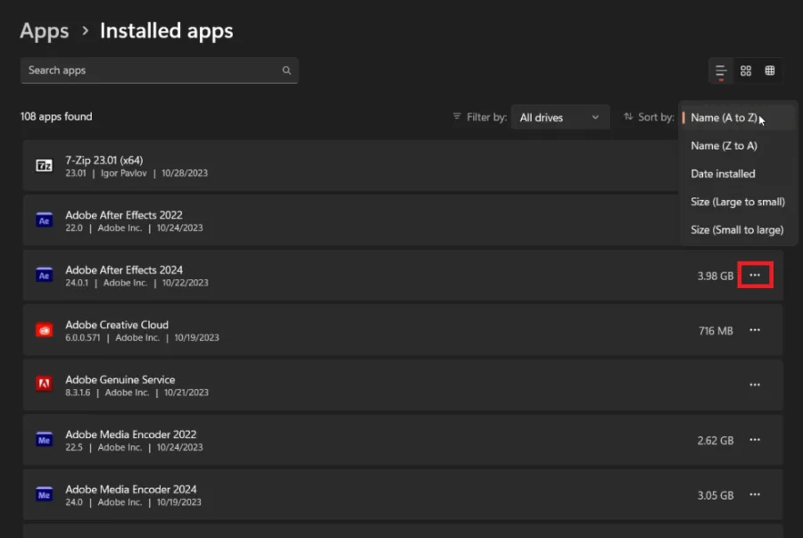 uninstall apps on windows