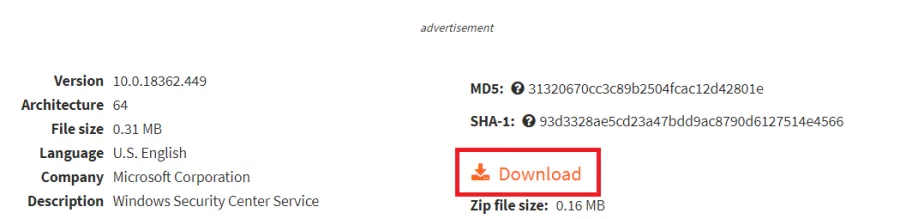 download the dll file