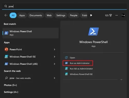 Run PowerShell as Administrator