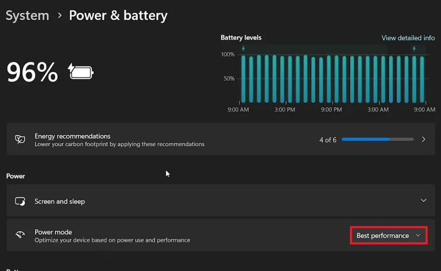 power settings