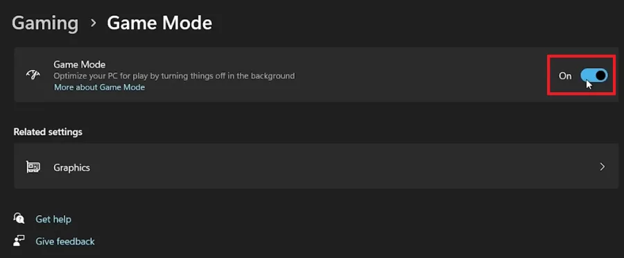 enable game mode