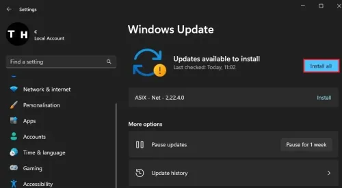 Windows Settings > Windows Update