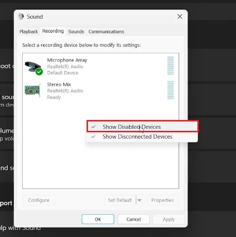 show disabled devices