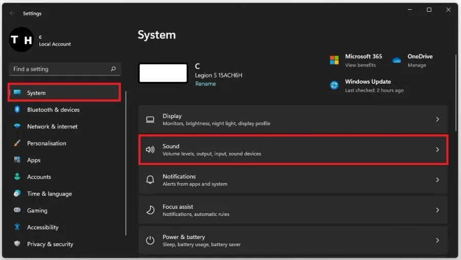 Windows Settings > System > Sound