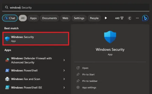 open windows security app
