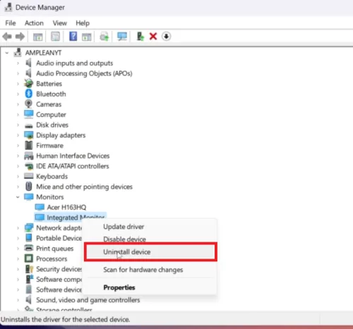 uninstall device
