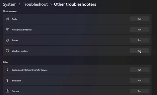run troubleshooters