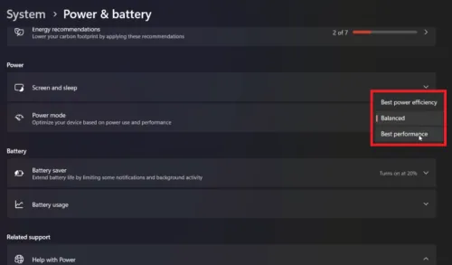 change power mode