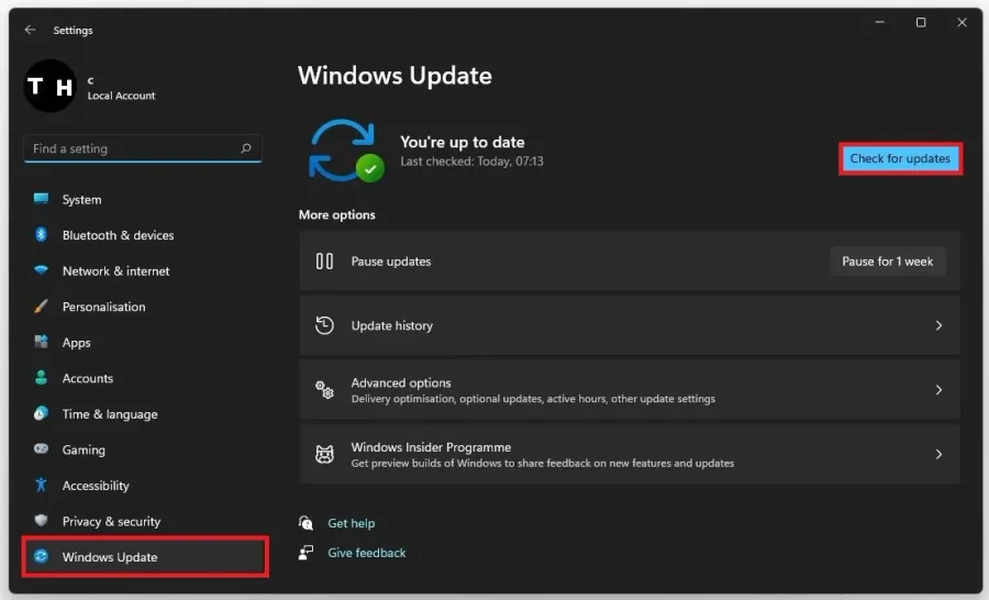 Windows Settings > Windows Update