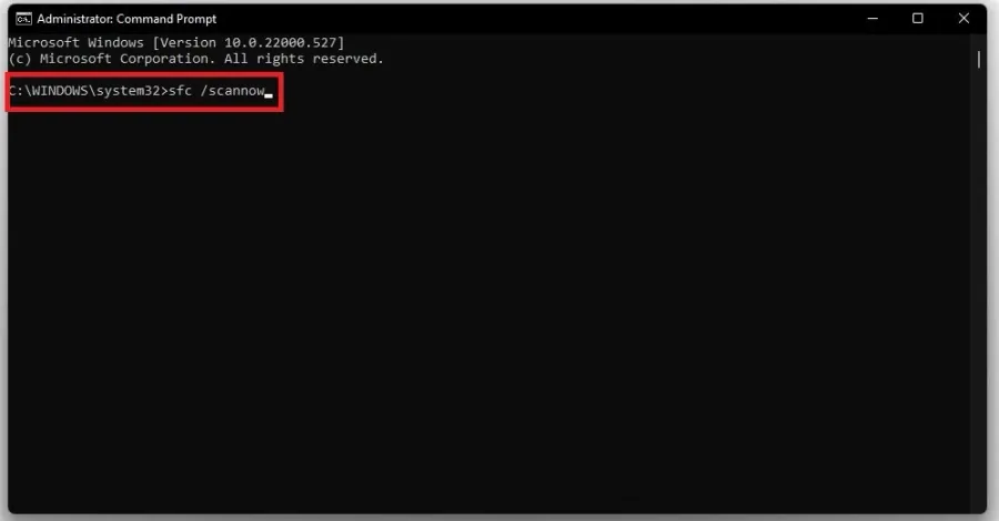 Command Prompt > sfc /scannow