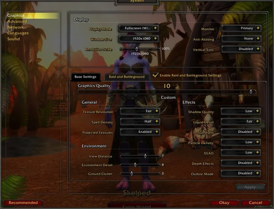 Grapihcs Settings