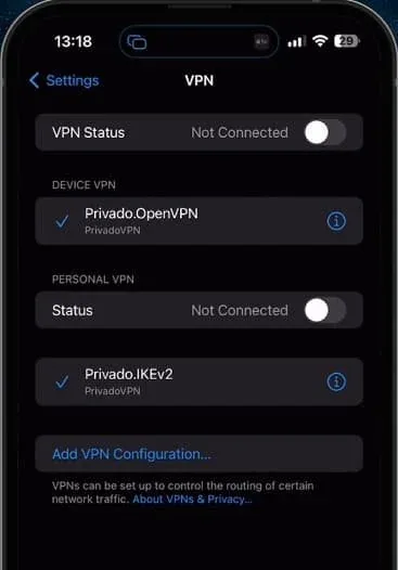 disable VPN