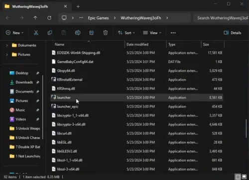 open launcher through file explorer