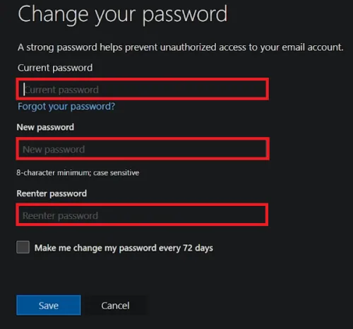 change password