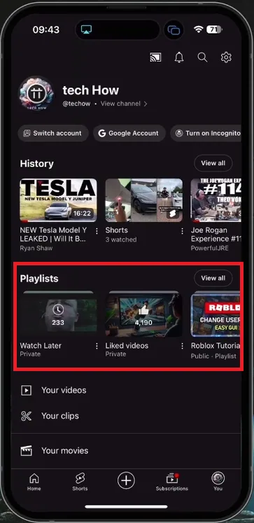 acccess watch later mobile