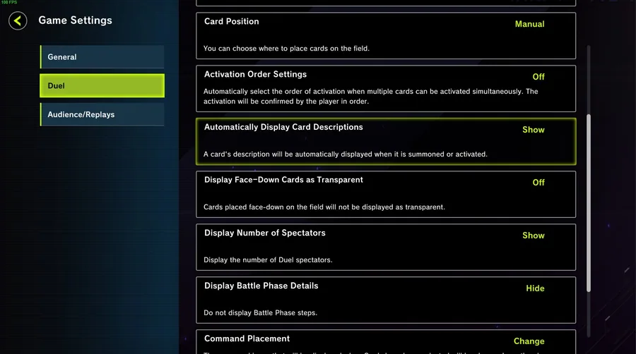 Navigate to Game Settings