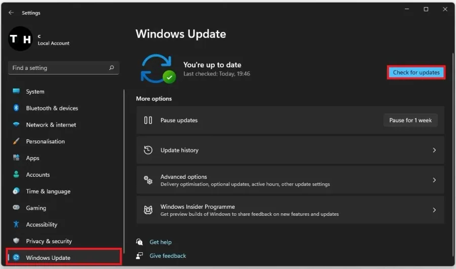 Windows Settings > Windows Update
