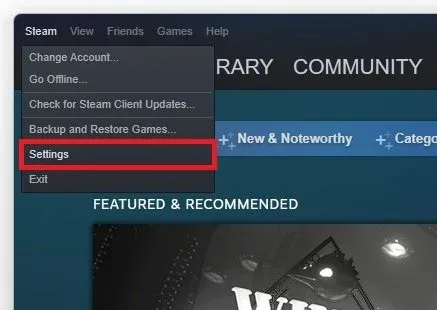 Steam > Settings