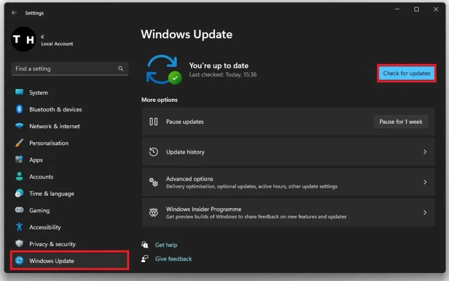 Windows Settings > Windows Update