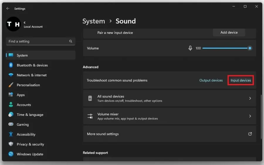 Sound Settings > Troubleshoot common sound problems